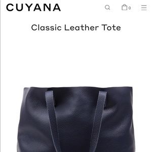 Cuyana Classic Navy Leather Tote